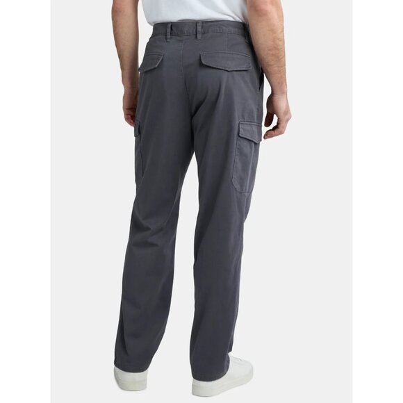 George Men's Cargo Pants, 32" Inseam, Size 46, Straight-Leg, Mid-Rise, Gray Wash - Picture 2 of 4